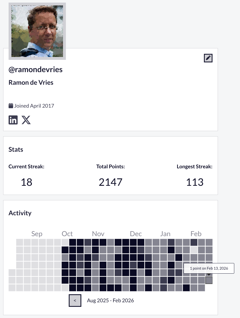 FreeCodeCamp Daily streaks 2026-02-13